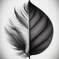 Feather and Leaf Combination Photogram Ã¢â¬â A feather and leaf ov